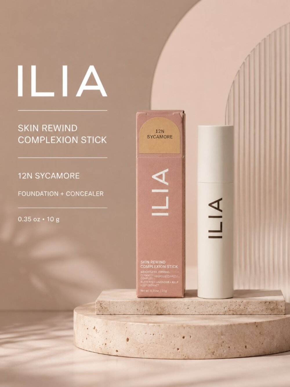 ILIA Skin Rewind Complexion Stick 12N Sycamore Foundation Concealer 10g
